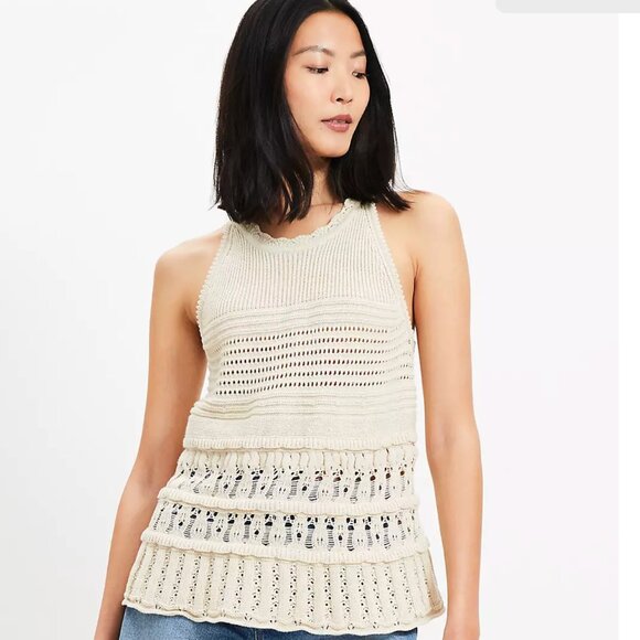 LOFT - Pointelle Swing Sweater Tank Top - Picture 4 of 5
